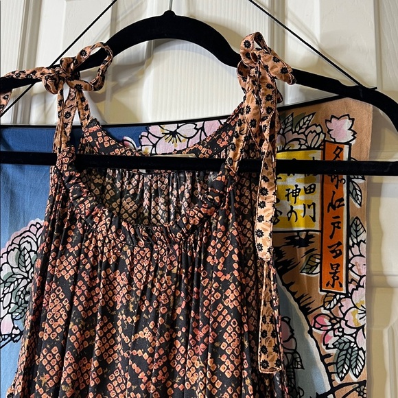 ULLA JOHNSON Mika Print Halter Neck Silk Midi Dress Size 8 $730 Tie Shoulders - Picture 5 of 9